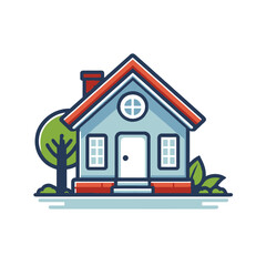 Charming Cartoon-Style House Logo and Icon Design
