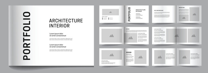 Landscape interior and architecture portfolio template design, portfolio, landscape brochure, brochure,