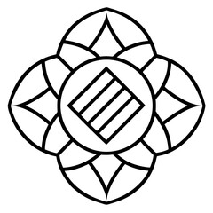 Dna helix inspired mandala line art vector illustration