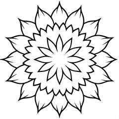 Animal fur pattern mandala line art vector illustration