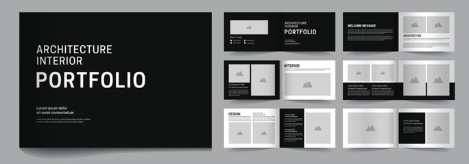 Landscape interior and architecture portfolio template design, landscape portfolio, 