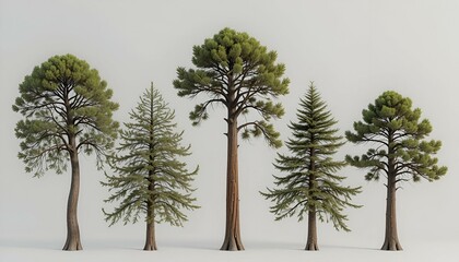 sequoia trees five different