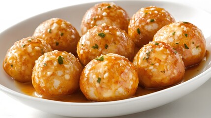 Fototapeta premium Delicious Garlic Parmesan Bread Balls in Sauce