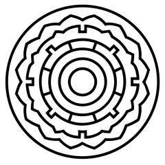 Circular maze mandala line art vector illustration 