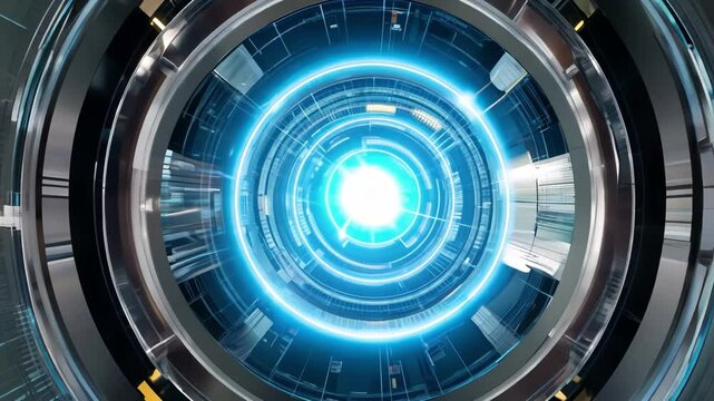 Futuristic energy reactor core activating, generating power