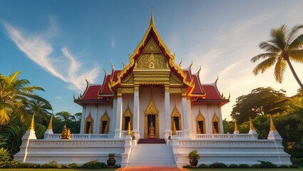 Fototapeta premium Magnificent Temple in Thailand Under a Sunny Sky
