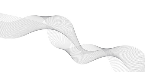 Fototapeta premium Abstract Grey and White Light Waves: A Captivating Visual Journey of Fluid Motion and Dynamic Flow, Ideal for Modern Art, Music, and Cutting-Edge Technology Designs