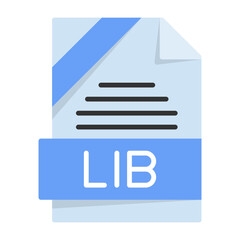 LIB File Format Flat Style Icon