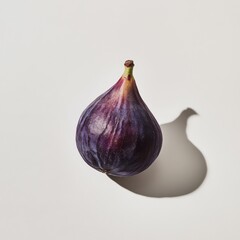 Fototapeta premium A single fig in close-up, isolated on a white background. Featuring richness and texture