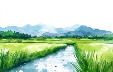 Fototapeta premium landscape with lake
