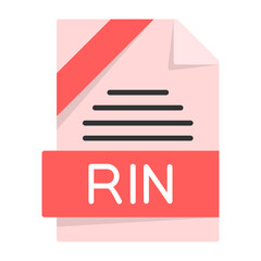 RIN File Format Flat Style Icon