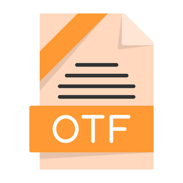 OTF File Format Flat Style Icon