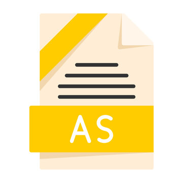 AS File Format Flat Style Icon