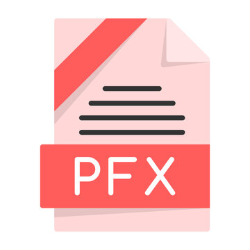 PFX File Format Flat Style Icon