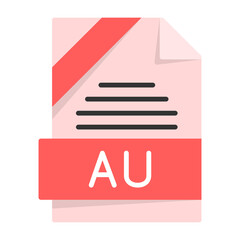 CAF File Format Flat Style Icon