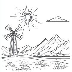 Fototapeta premium wind mill and windmill
