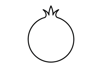 Pomegranate silhouette, pomegranate fruit silhouette vector, pomegranate icon clip art