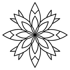 Herbal medicine leaf mandala line art vector illustration 