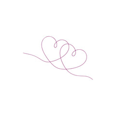  Minimalist heart shape formed by a single continuous line – romantic vector design element for wedding, love, Valentine’s Day, or decorative borders and dividers