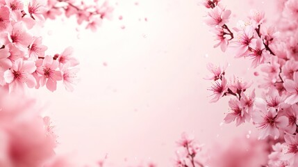 Fototapeta premium Spring Blossom Branches, Soft Pink Background, Nature, Perfect for Cards, Greeting, or Wallpaper