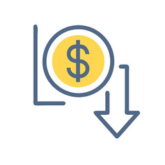 Fototapeta premium Dynamic Currency Depreciation Icon