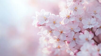 Fototapeta premium Close-up delicate cherry blossoms springtime