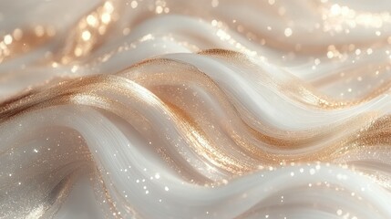 Abstract Glittering Swirls: A Luxurious Textured Background of Elegant Gold and White
