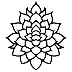 Pine cone symmetry mandala line art vector illustration 