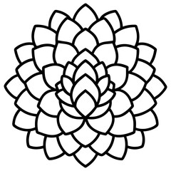 Pine cone symmetry mandala line art vector illustration 