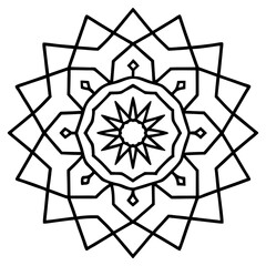 Fototapeta premium Pixelated digital style mandala line art vector illustration 