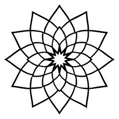 Obraz premium Pixelated digital style mandala line art vector illustration 