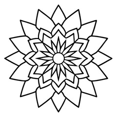 Pixelated digital style mandala line art vector illustration 