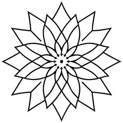 Pointillism inspired mandala line art vector illustration 