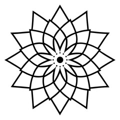 Obraz premium Pointillism inspired mandala line art vector illustration 