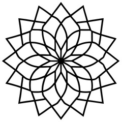 Fototapeta premium Square and circle combination mandala line art vector illustration 