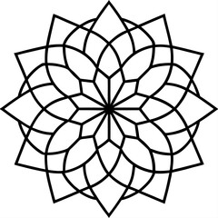 Obraz premium Stained glass effect mandala line art vector illustration 