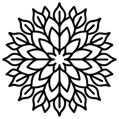 Tree canopy and branches mandala line art vector illustration 