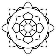 Fototapeta premium Turtle shell pattern mandala line art vector illustration 