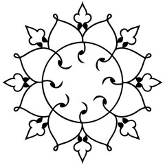 Vine and ivy pattern mandala line art vector illustration 