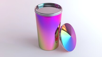 Iridescent Container, Studio Shot, Mockup, Packaging