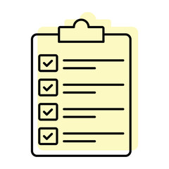 Fototapeta premium Checklist color shadow thinline icon, vector, pixel perfect, illustrator file 