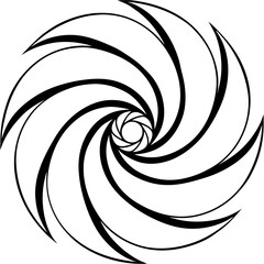 Wind swirl mandala line art vector illustration 