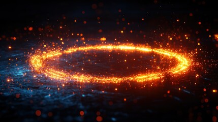Fiery Ring of Light: Abstract Glowing Circle