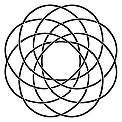 Infinite loop style mandala line art vector illustration 