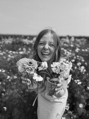 girl with flowers