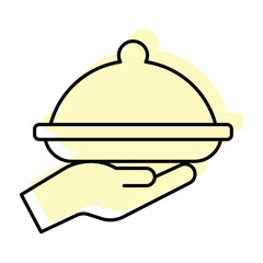 Food serving color shadow thinline icon, vector, pixel perfect, illustrator file 
