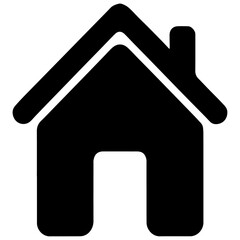 Black home icon on a white background.