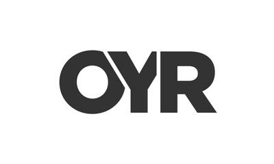 OYR logo design template with strong and modern bold text. Initial based vector logotype featuring simple and minimal typography. Trendy company identity.