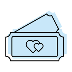 Ticket color shadow thinline icon, vector, pixel perfect, illustrator file 

