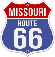 Missouri State Route 66 road sign vector